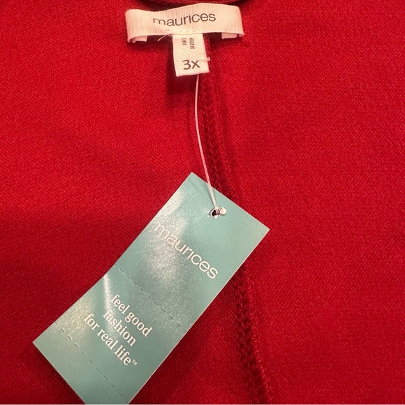 NWT Maurice’s Bright Red Blazer Jacket Open Front  Rucked Long Sleeve Size 3XL - Picture 4 of 10